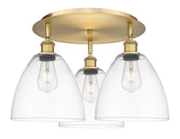 Ballston Semi-Flush Mount Satin Nickel Brass