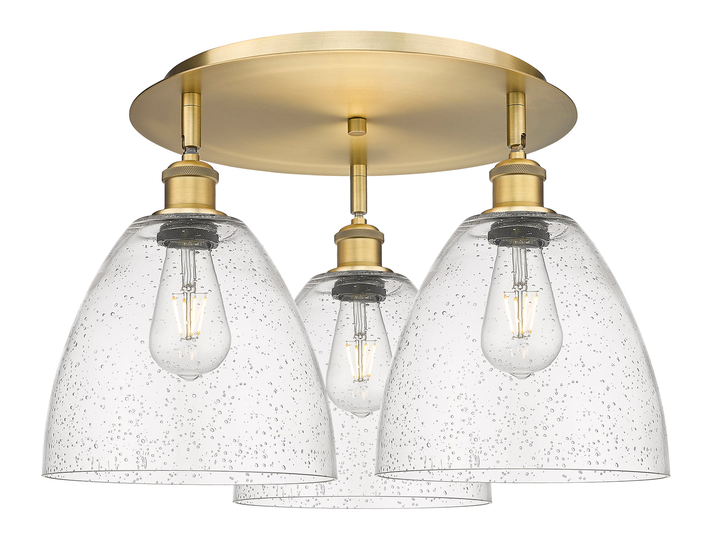 Ballston Semi-Flush Mount Satin Nickel Brass