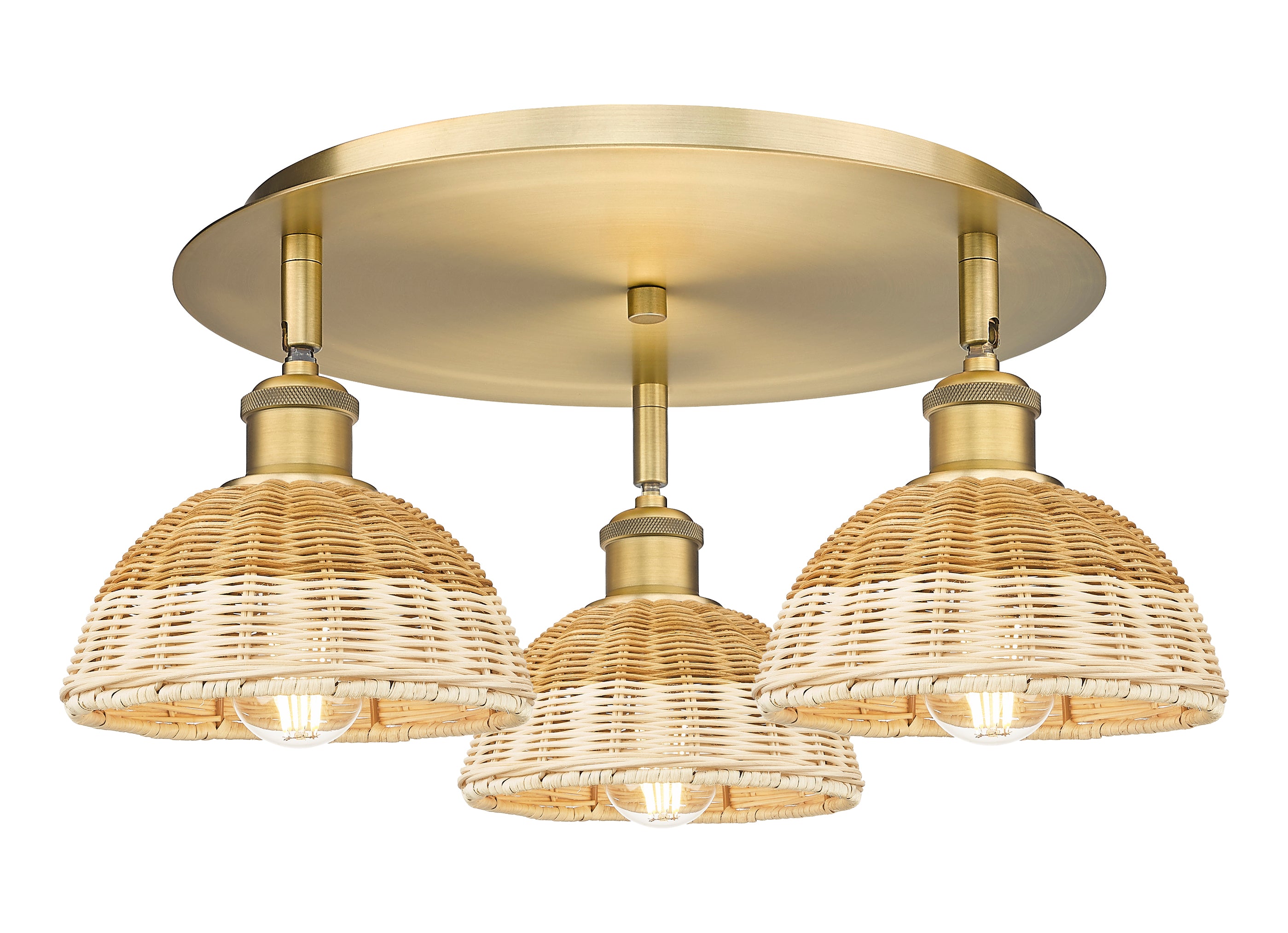 Ballston Semi-Flush Satin Nickel Brass