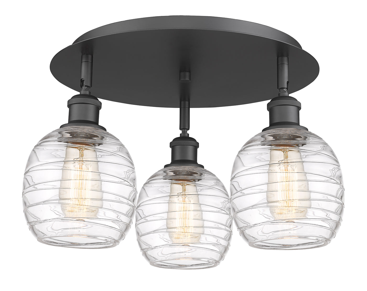 Ballston Semi-Flush Mount Satin Nickel Glass