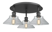 Ballston Semi-Flush Mount Satin Nickel Glass