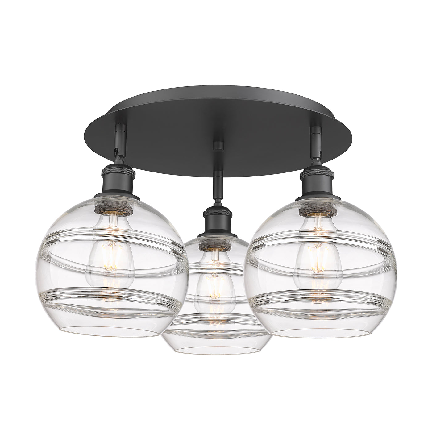 Ballston Semi-Flush Mount Satin Nickel Glass