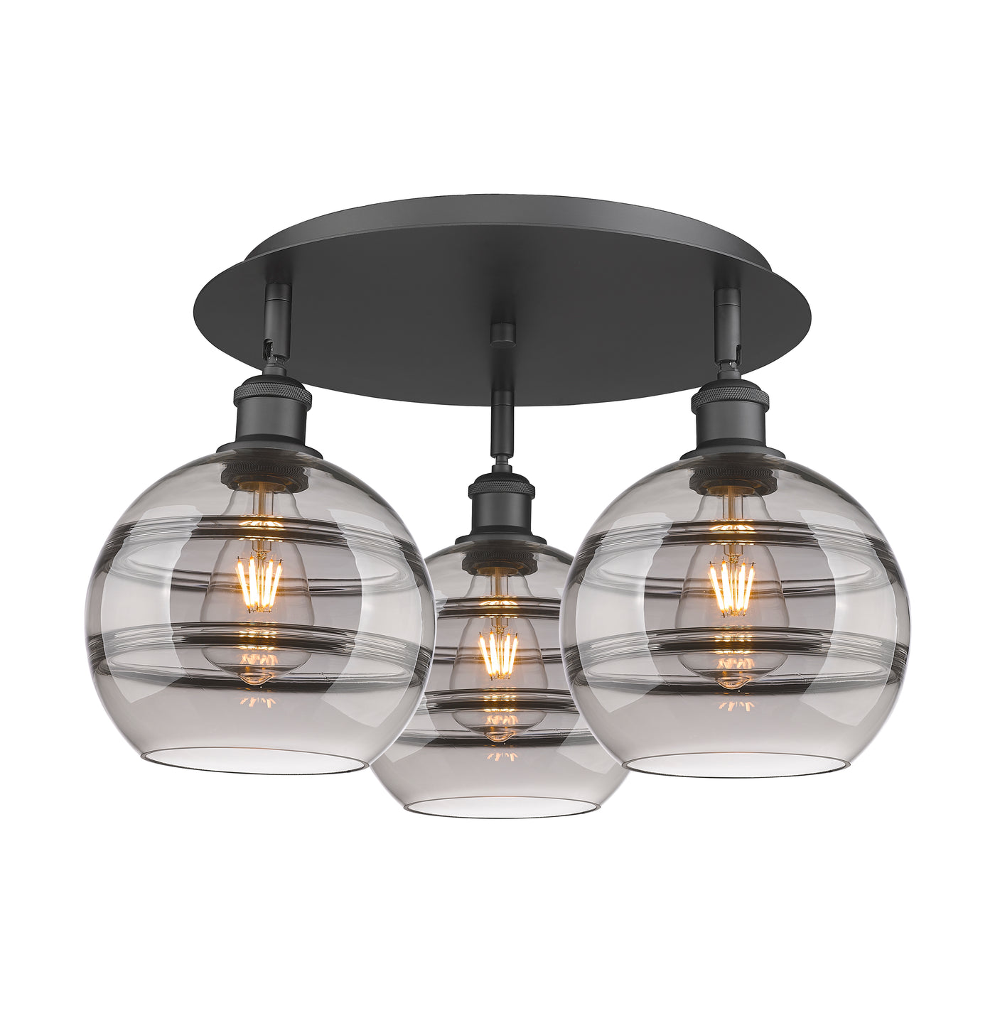 Ballston Semi-Flush Mount Satin Nickel Glass
