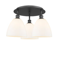 Ballston Semi-Flush Mount Satin Nickel Brass