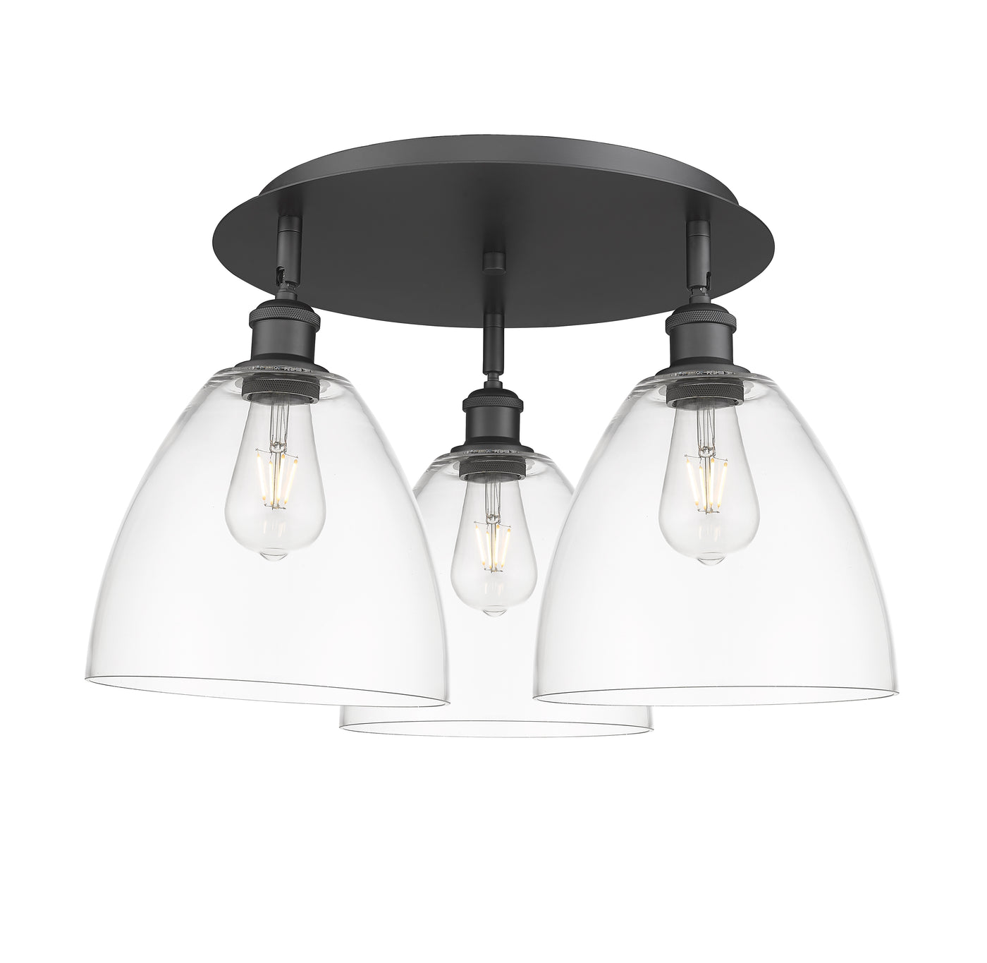 Ballston Semi-Flush Mount Satin Nickel Brass