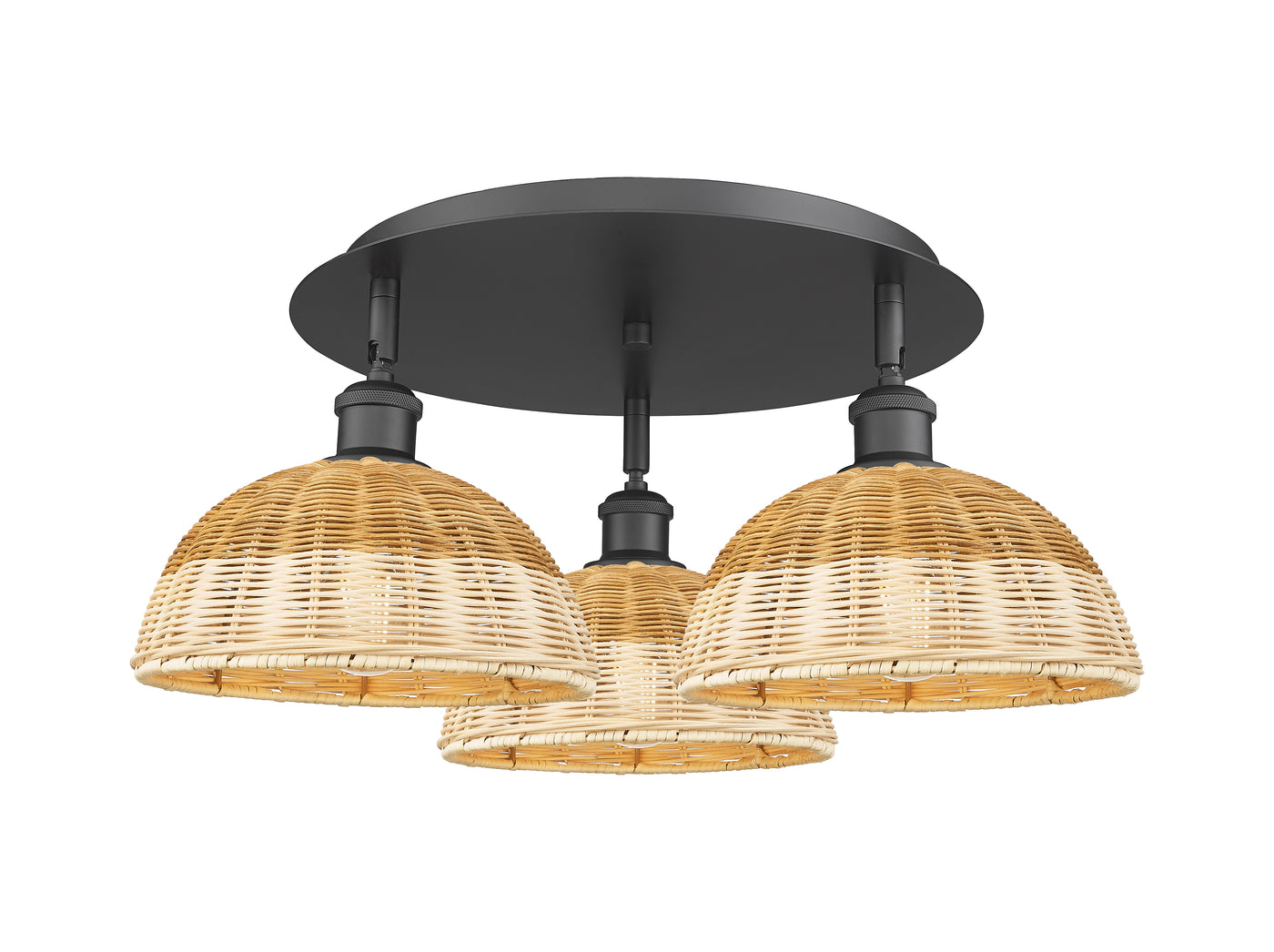 Ballston Semi-Flush Mount Satin Nickel Glass
