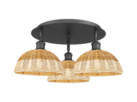 Ballston Semi-Flush Mount Satin Nickel Glass