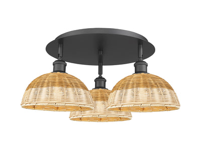 Ballston Semi-Flush Mount Satin Nickel Glass