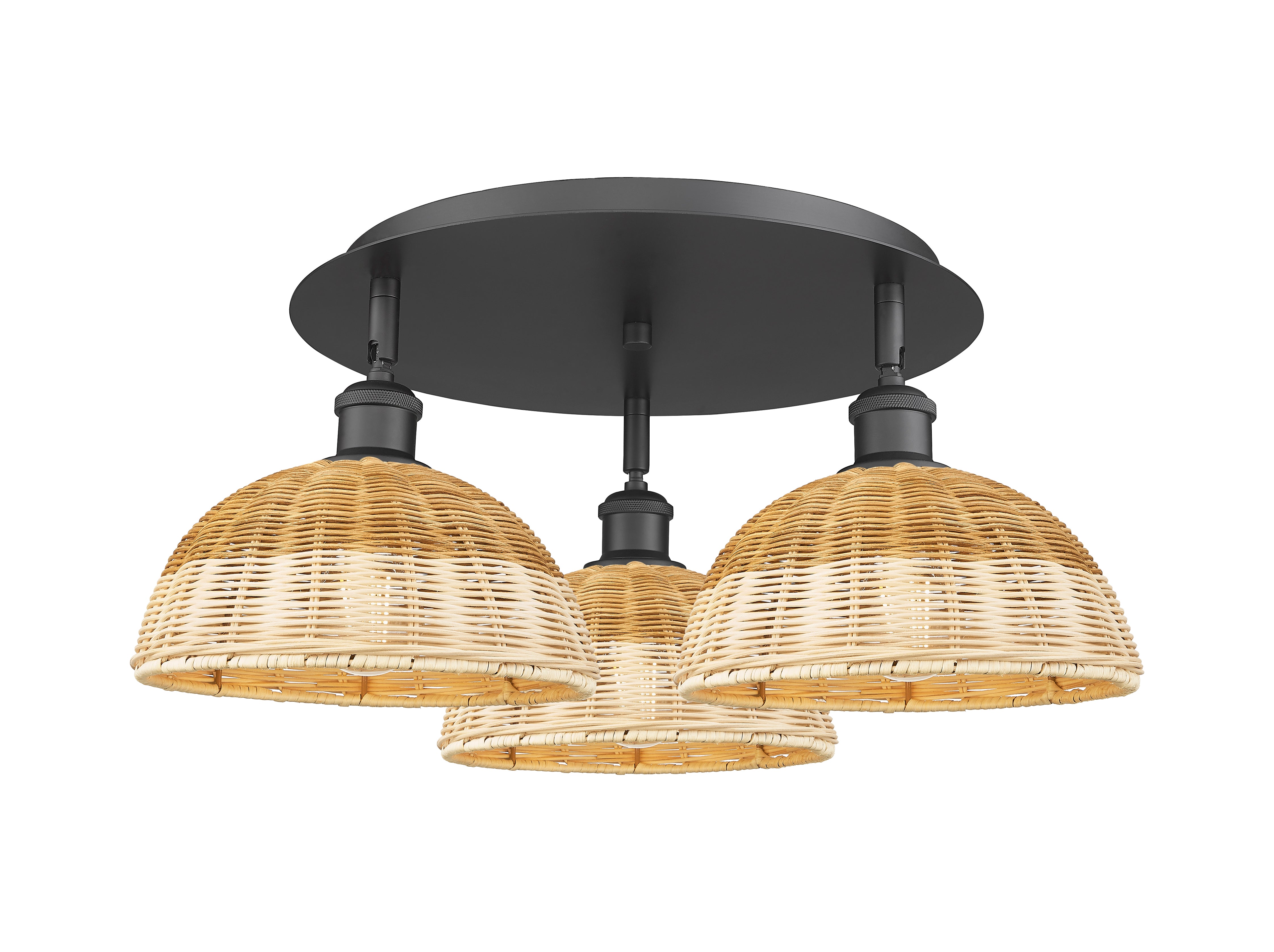 Ballston Semi-Flush Mount Satin Nickel Glass
