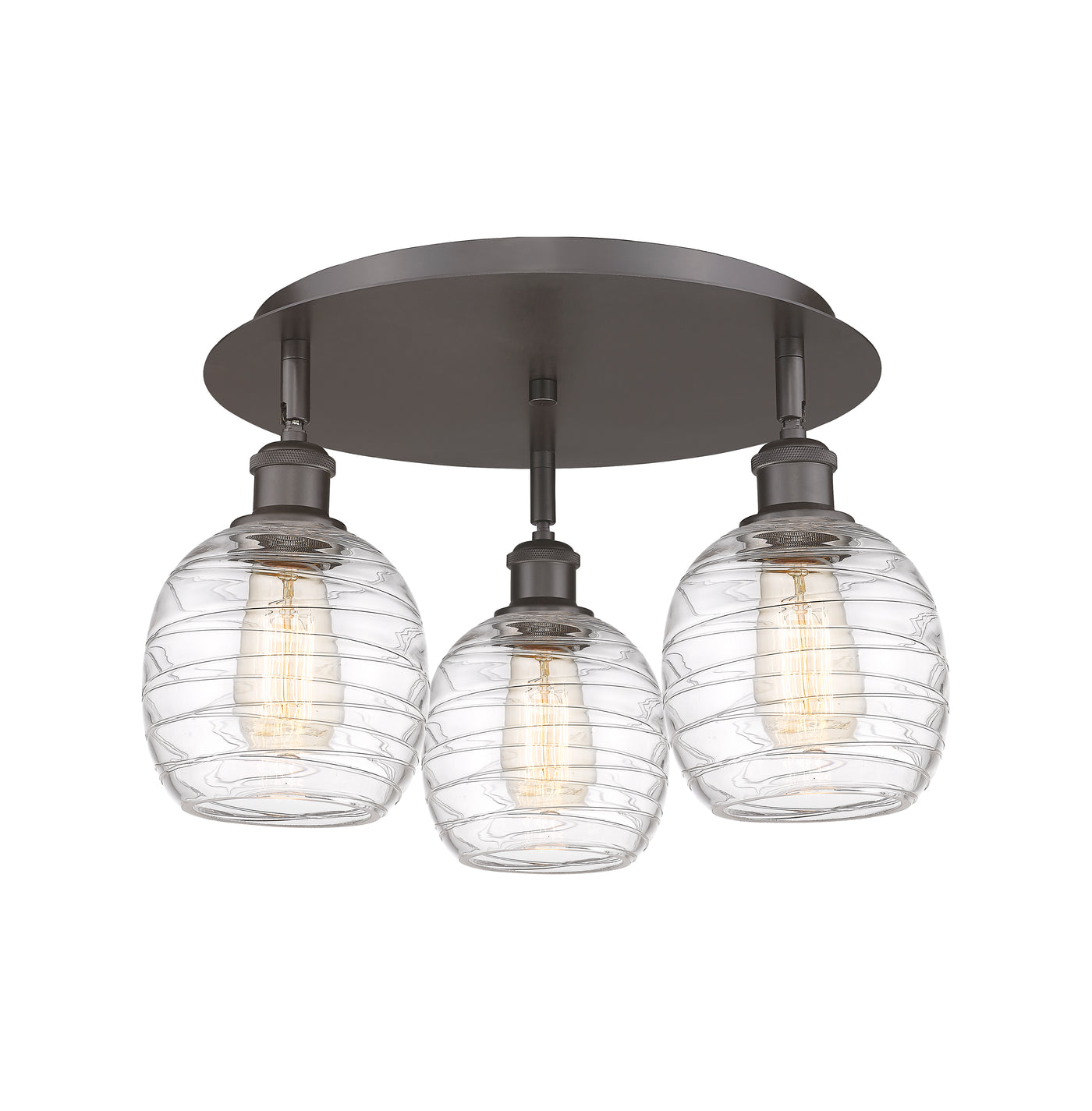 Ballston Semi-Flush Mount Satin Nickel Glass