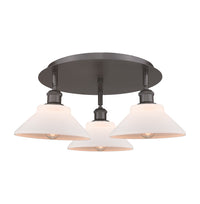 Ballston Semi-Flush Mount Satin Nickel Glass