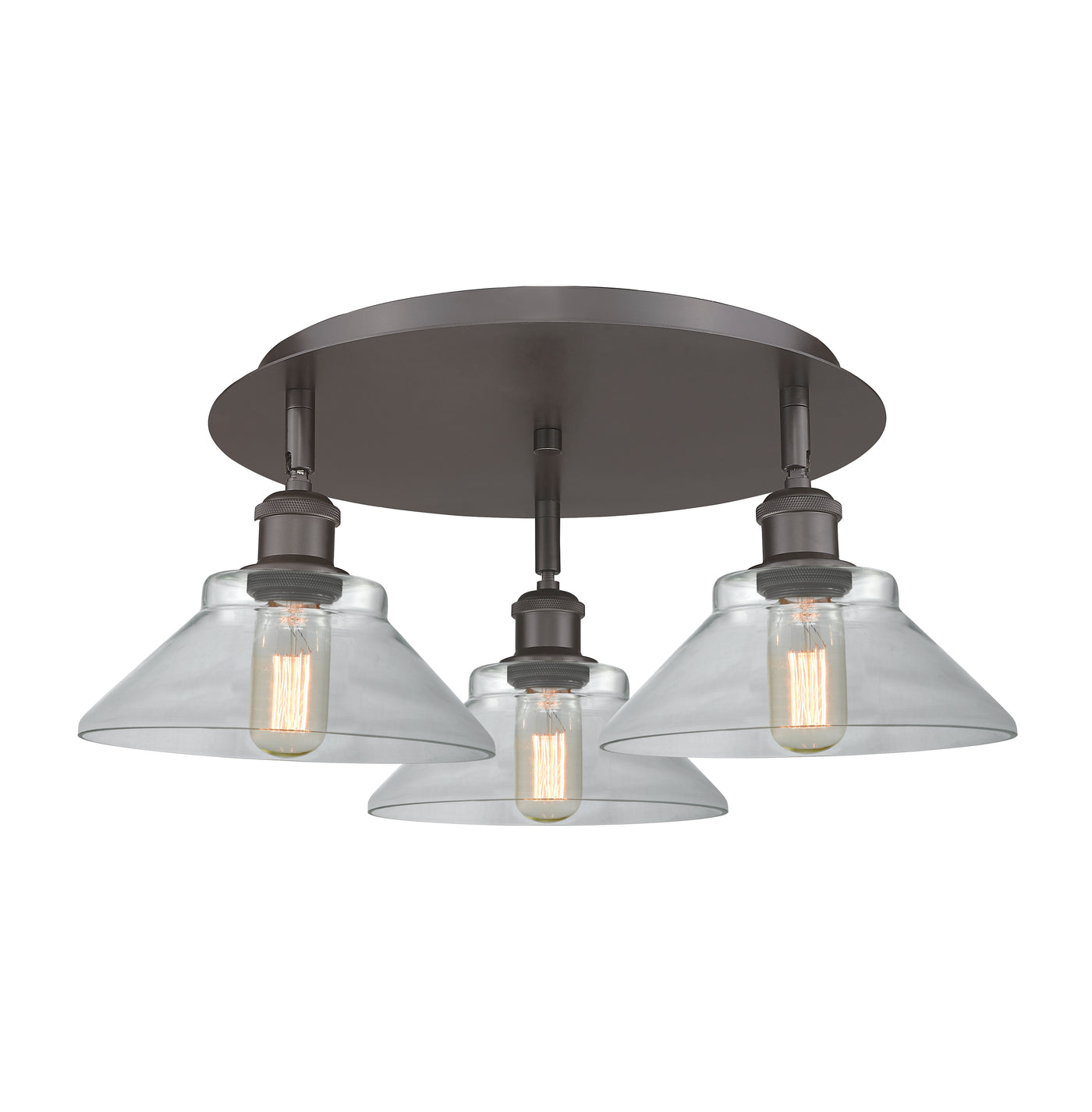 Ballston Semi-Flush Mount Satin Nickel Glass