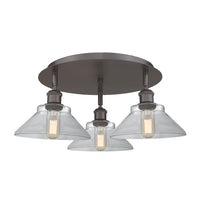 Ballston Semi-Flush Mount Satin Nickel Glass