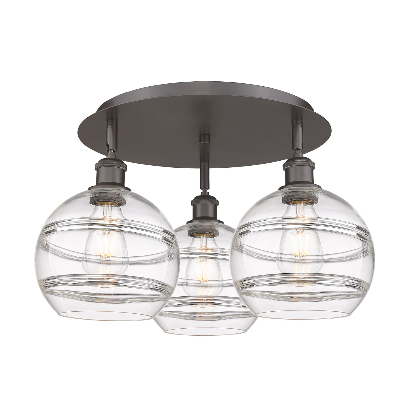 Ballston Semi-Flush Mount Satin Nickel Glass