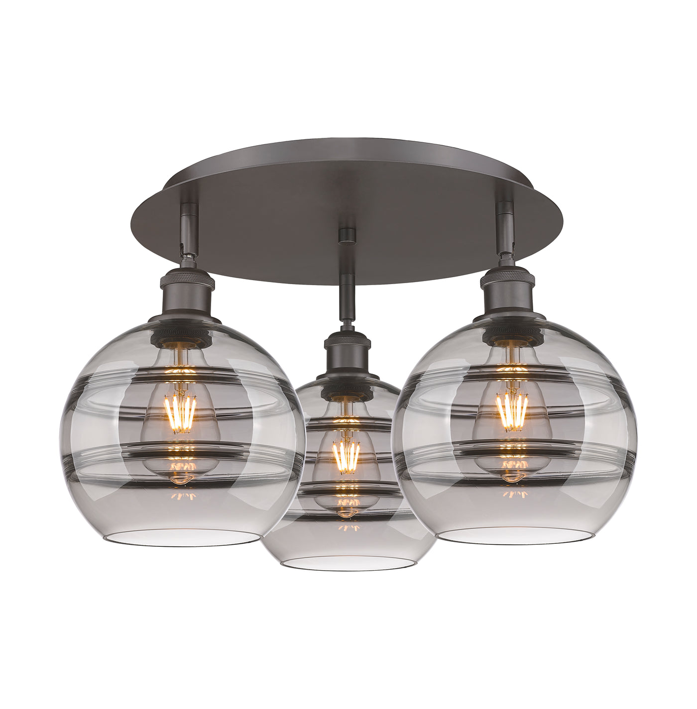 Ballston Semi-Flush Mount Satin Nickel Glass