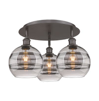 Ballston Semi-Flush Mount Satin Nickel Glass