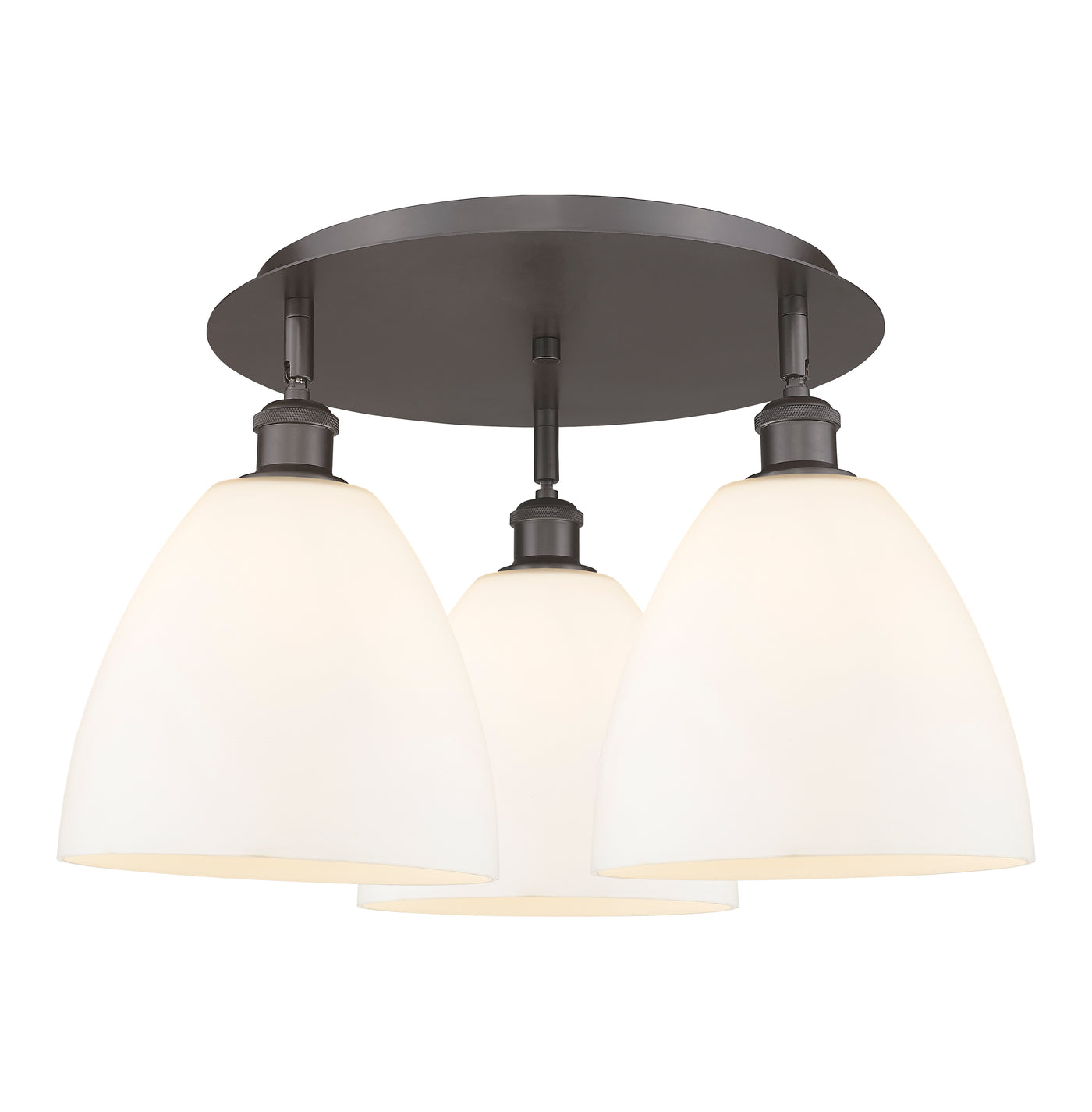 Ballston Semi-Flush Mount Satin Nickel Brass