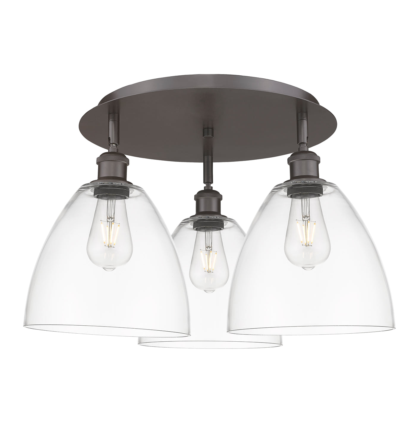Ballston Semi-Flush Mount Satin Nickel Brass