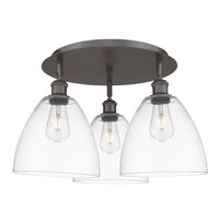 Ballston Semi-Flush Mount Satin Nickel Brass