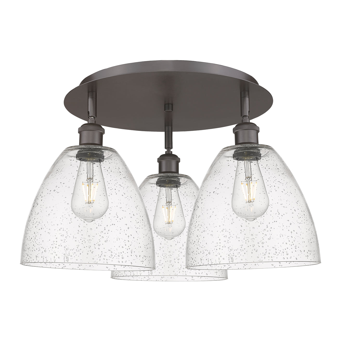 Ballston Semi-Flush Mount Satin Nickel Brass