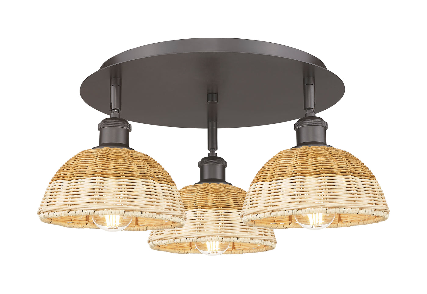 Ballston Semi-Flush Satin Nickel Brass