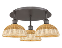 Ballston Semi-Flush Mount Satin Nickel Glass
