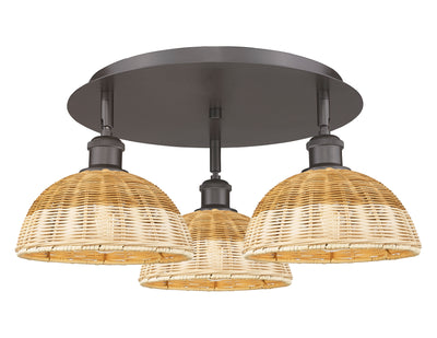 Ballston Semi-Flush Mount Satin Nickel Glass