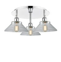 Ballston Semi-Flush Mount Satin Nickel Glass
