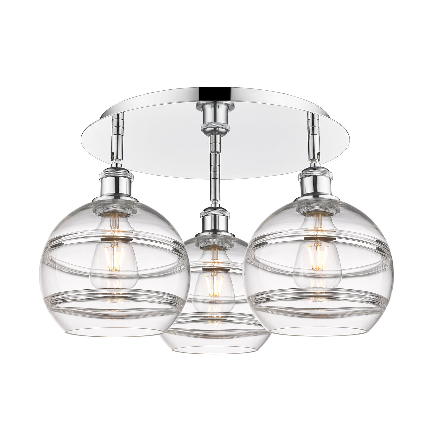 Ballston Semi-Flush Mount Satin Nickel Glass