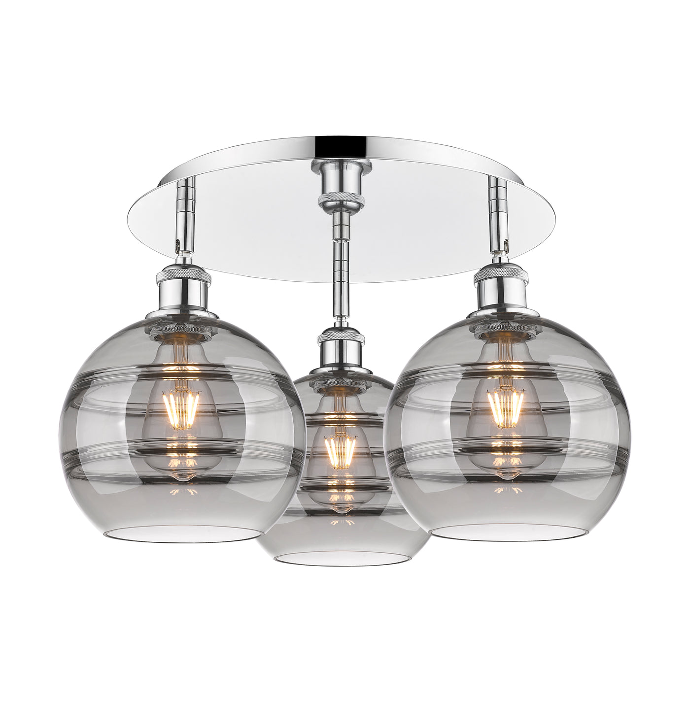 Ballston Semi-Flush Mount Satin Nickel Glass