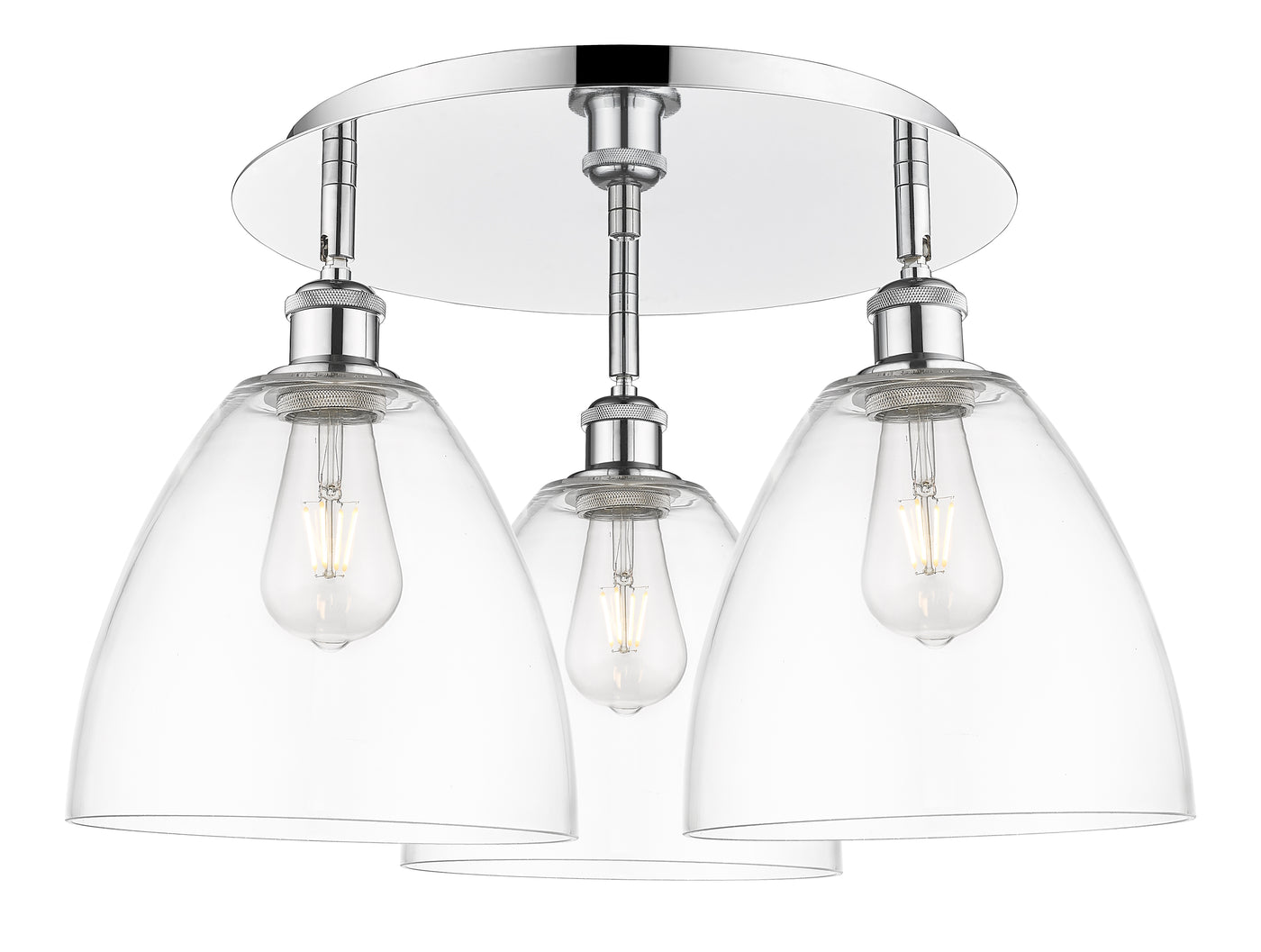 Ballston Semi-Flush Mount Satin Nickel Brass