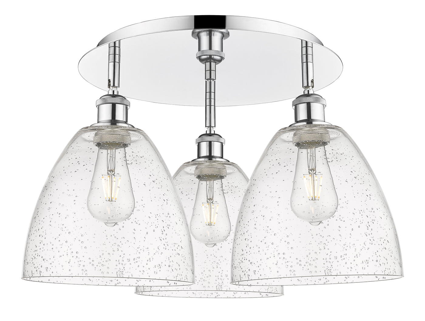 Ballston Semi-Flush Mount Satin Nickel Brass