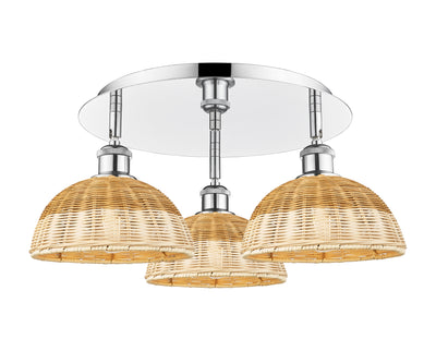 Ballston Semi-Flush Mount Satin Nickel Glass