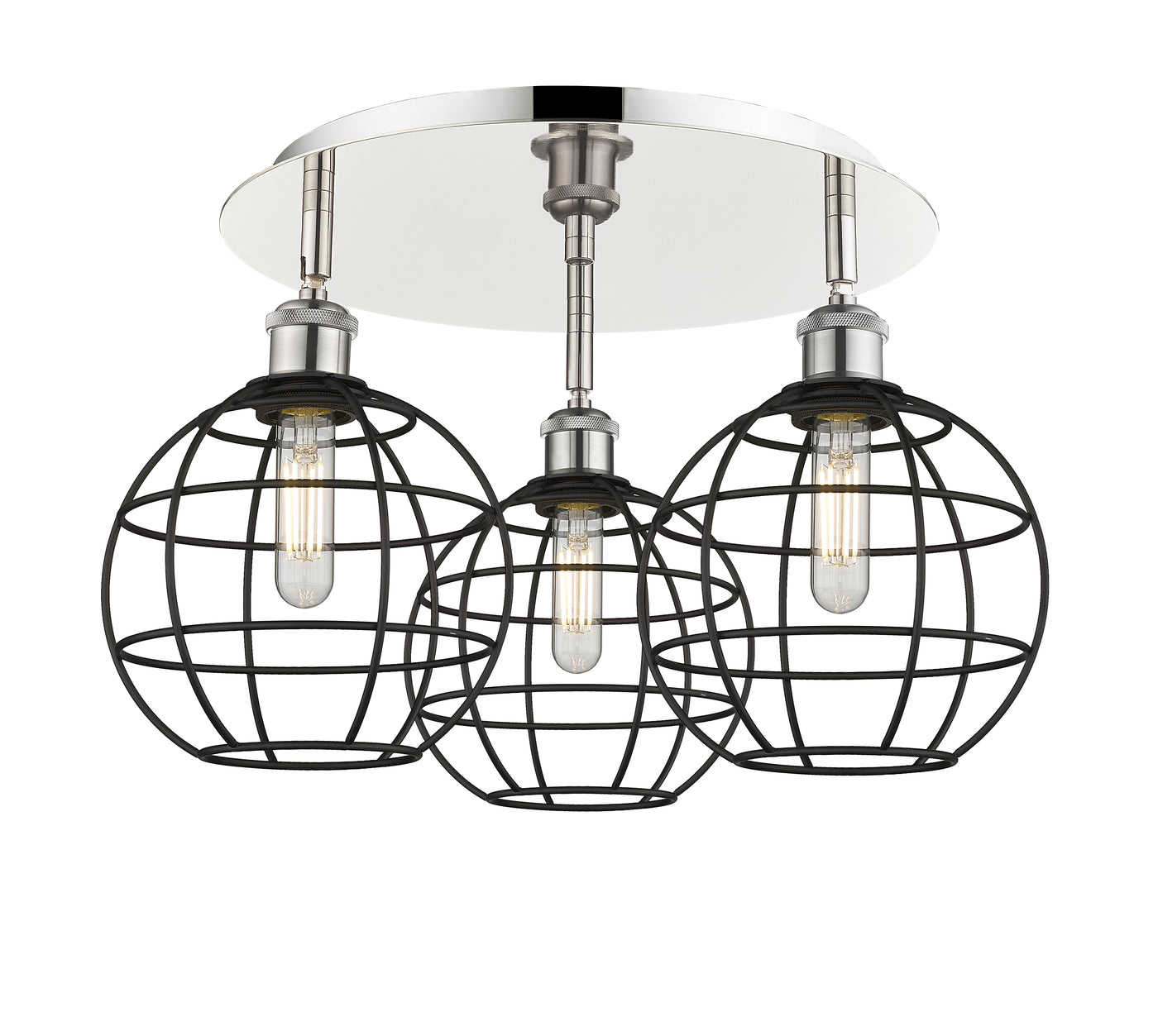 Ballston Semi-Flush Mount Satin Nickel Cast Brass