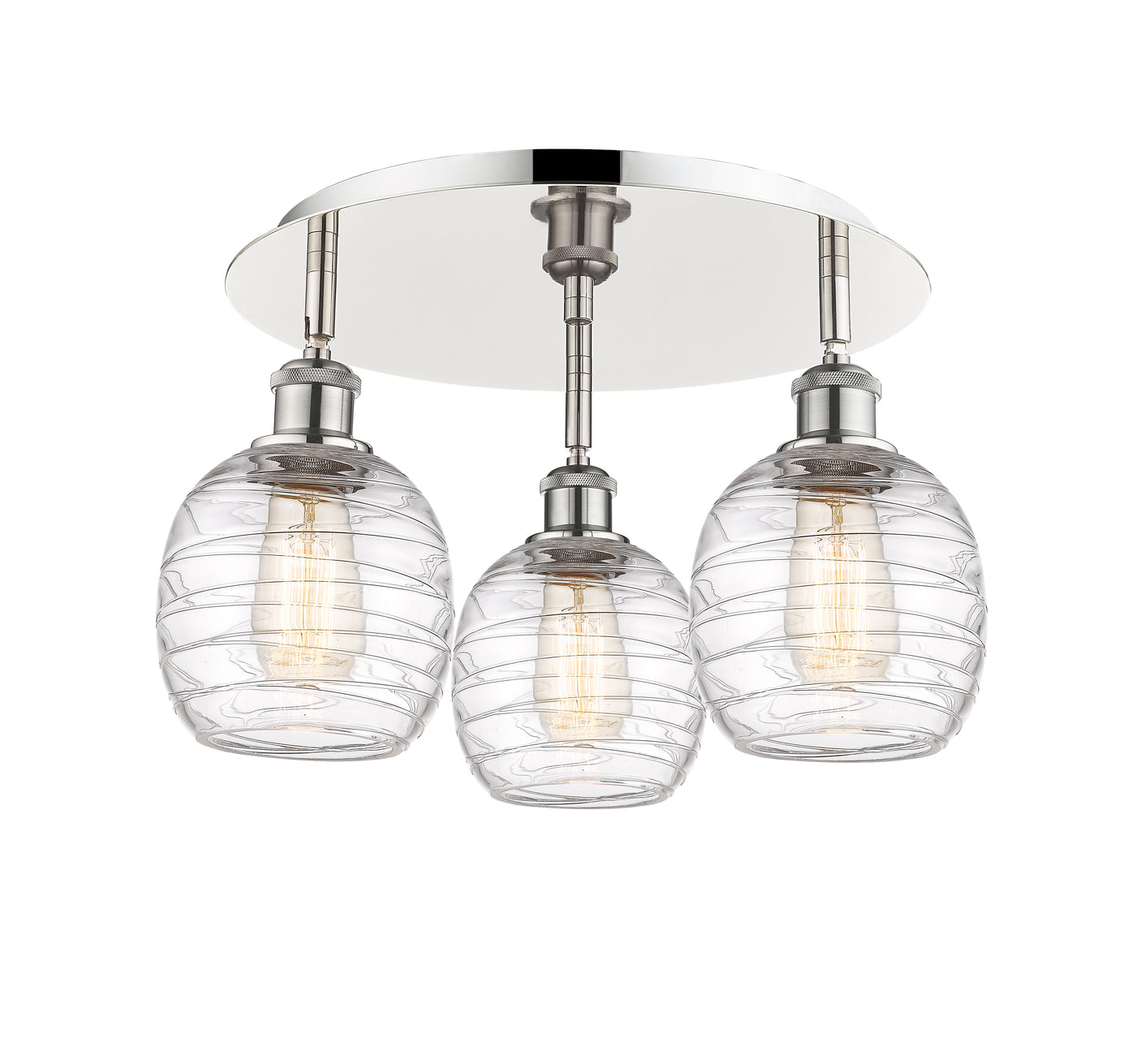 Ballston Semi-Flush Mount Satin Nickel Glass
