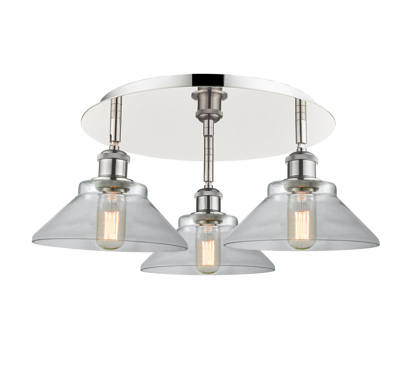 Ballston Semi-Flush Mount Satin Nickel Glass