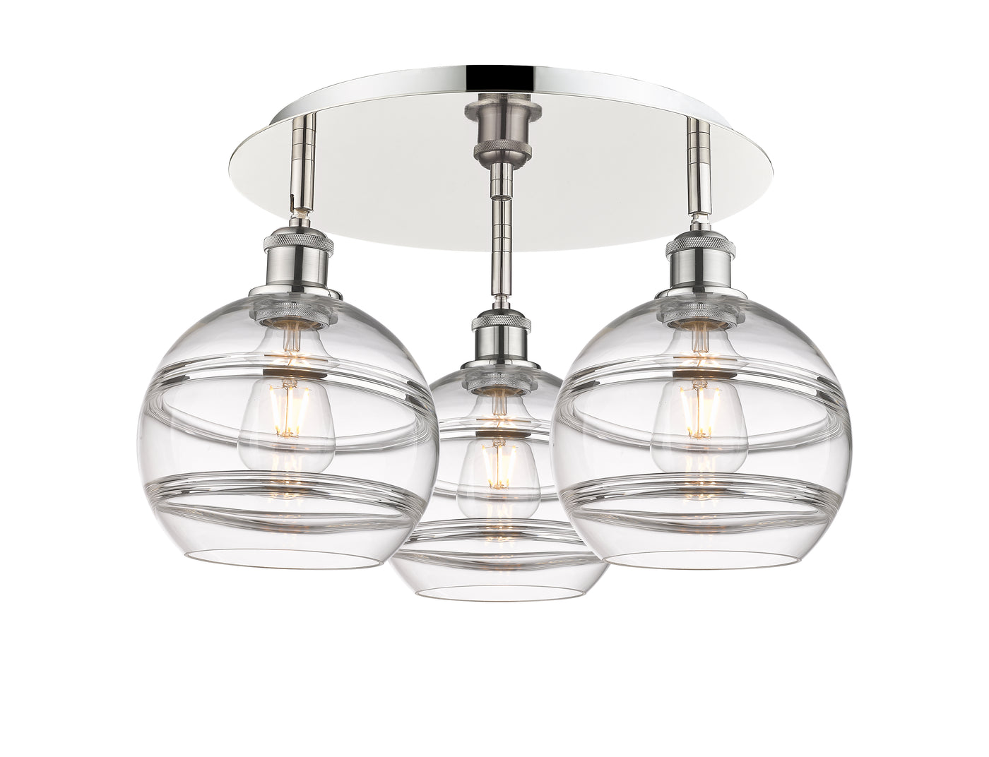 Ballston Semi-Flush Mount Satin Nickel Glass
