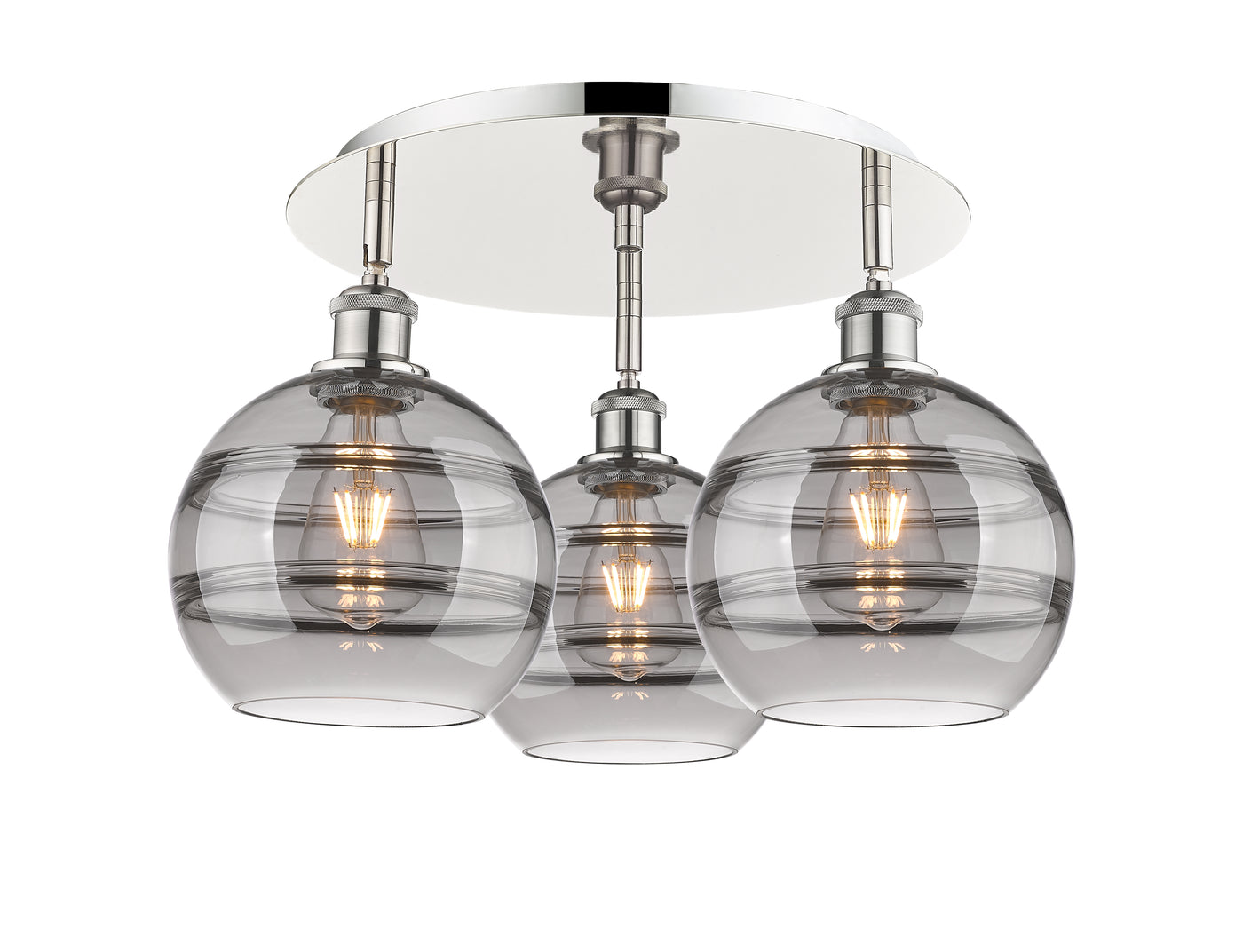 Ballston Semi-Flush Mount Satin Nickel Glass