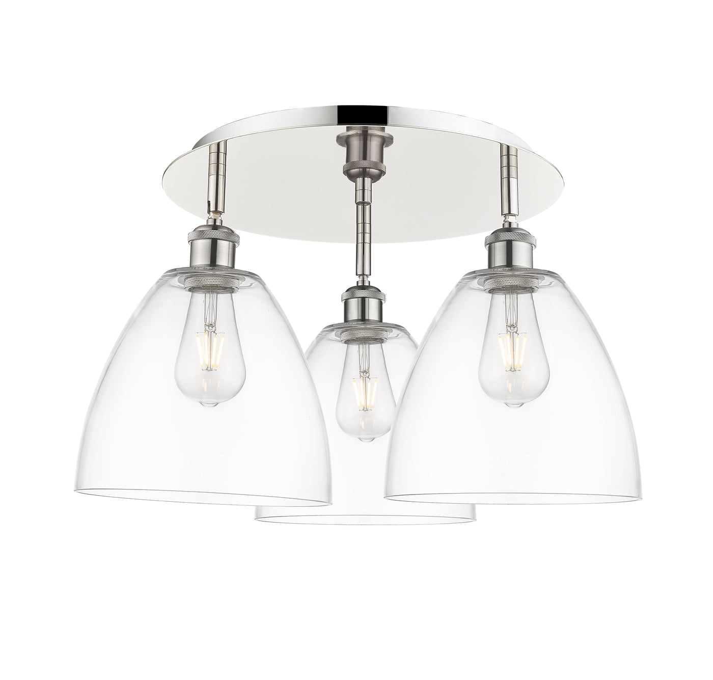 Ballston Semi-Flush Mount Satin Nickel Brass