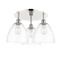 Ballston Semi-Flush Mount Satin Nickel Brass