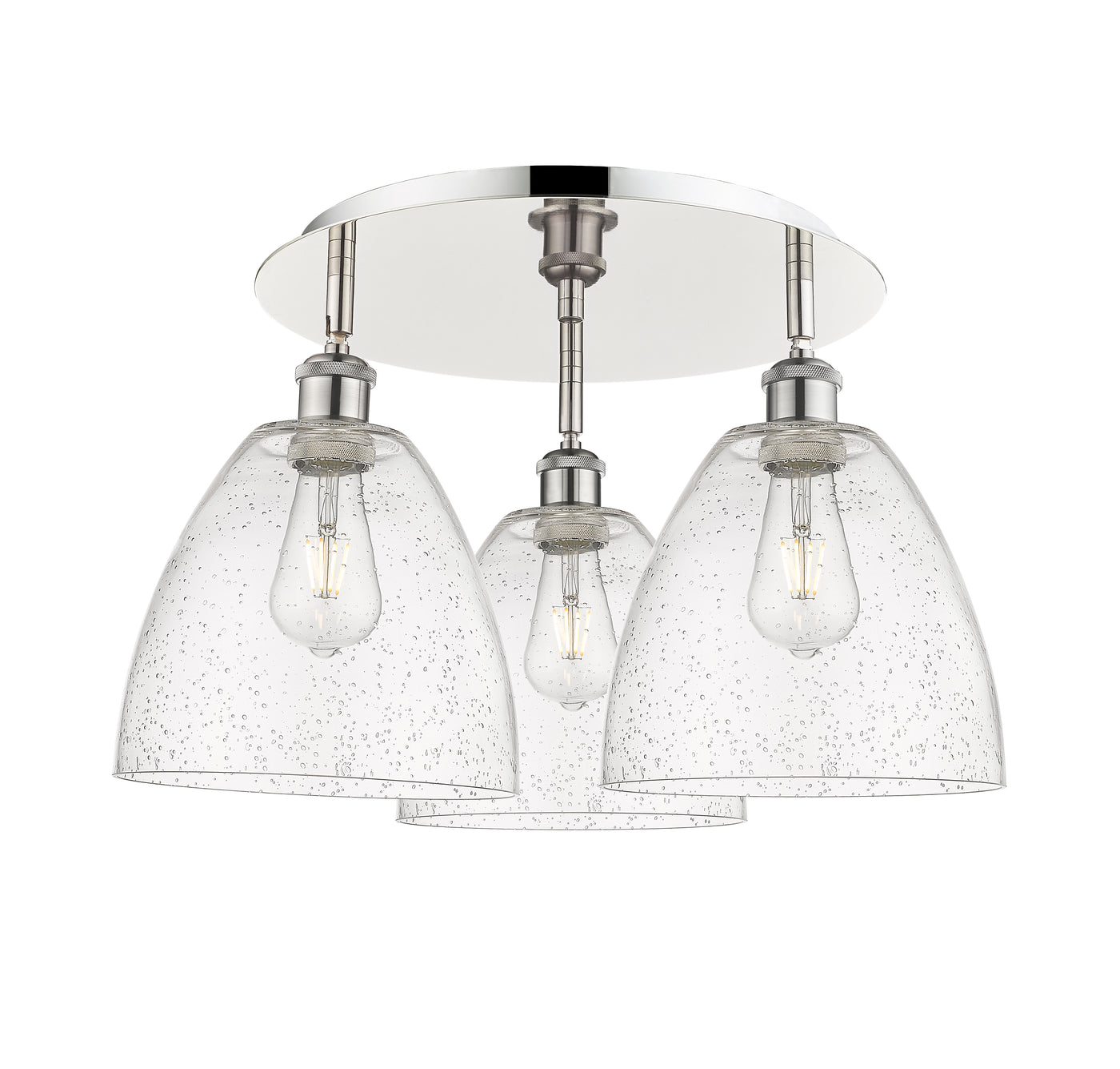 Ballston Semi-Flush Mount Satin Nickel Brass