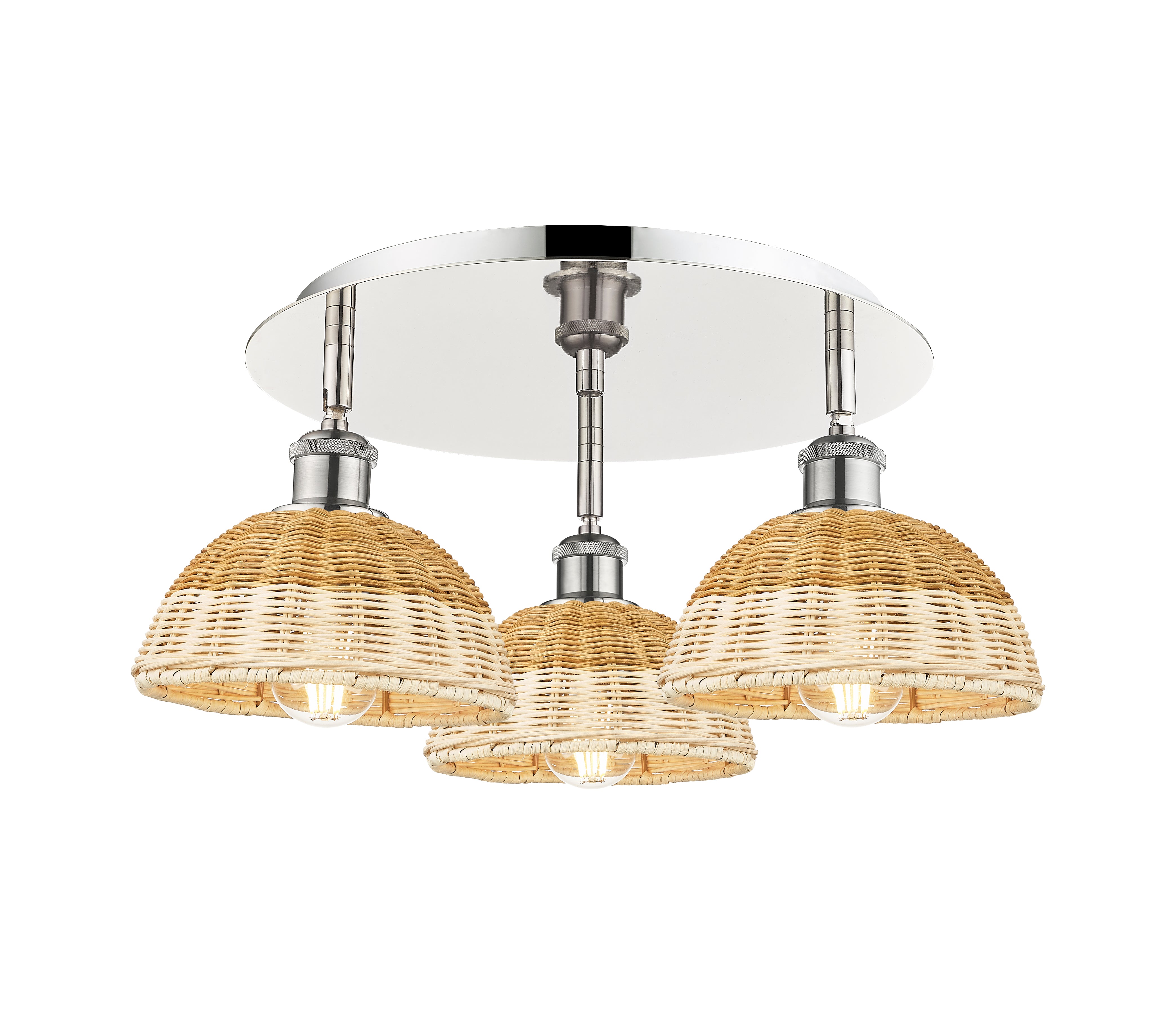 Ballston Semi-Flush Satin Nickel Brass