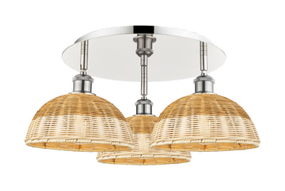 Ballston Semi-Flush Mount Satin Nickel Glass