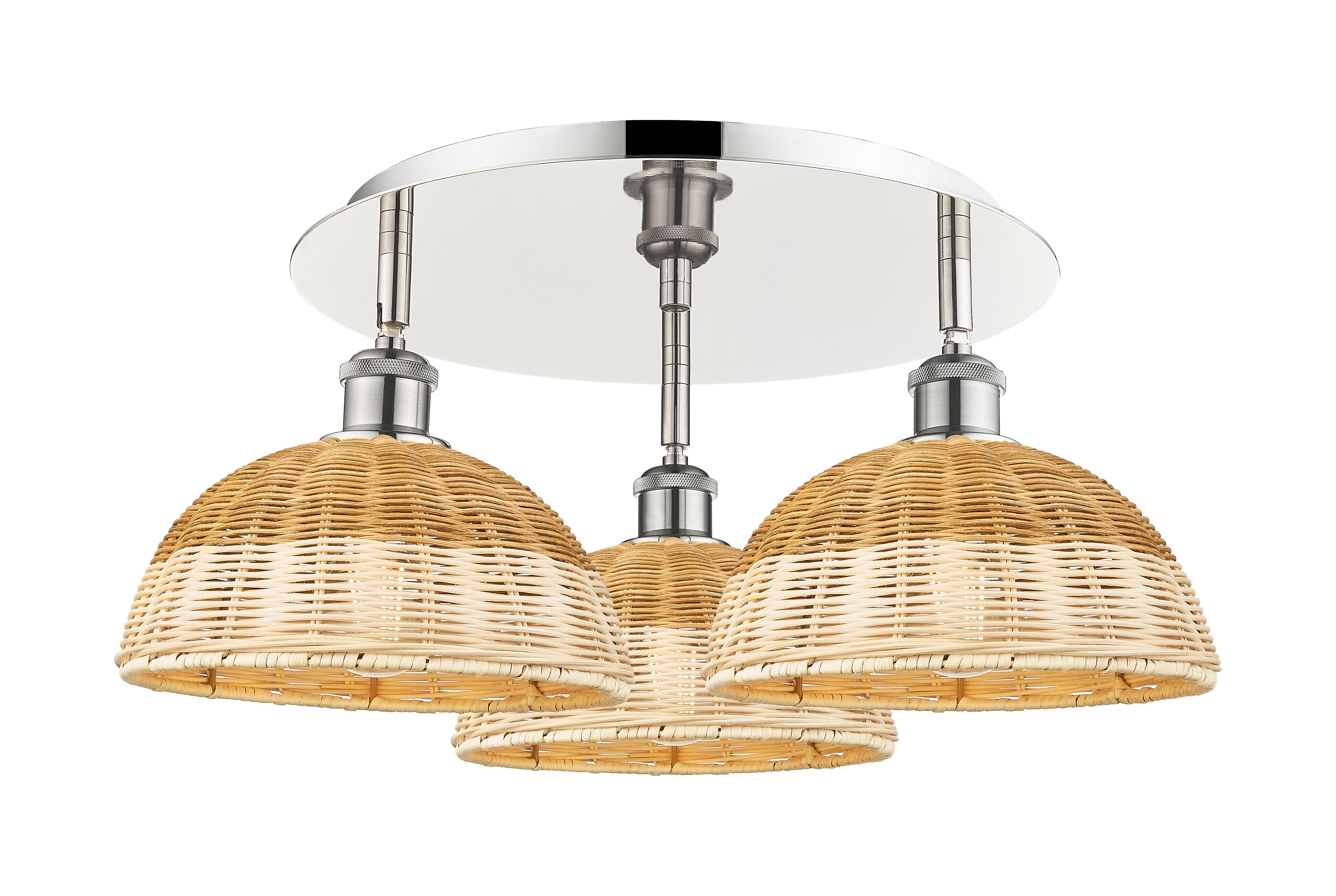 Ballston Semi-Flush Mount Satin Nickel Glass