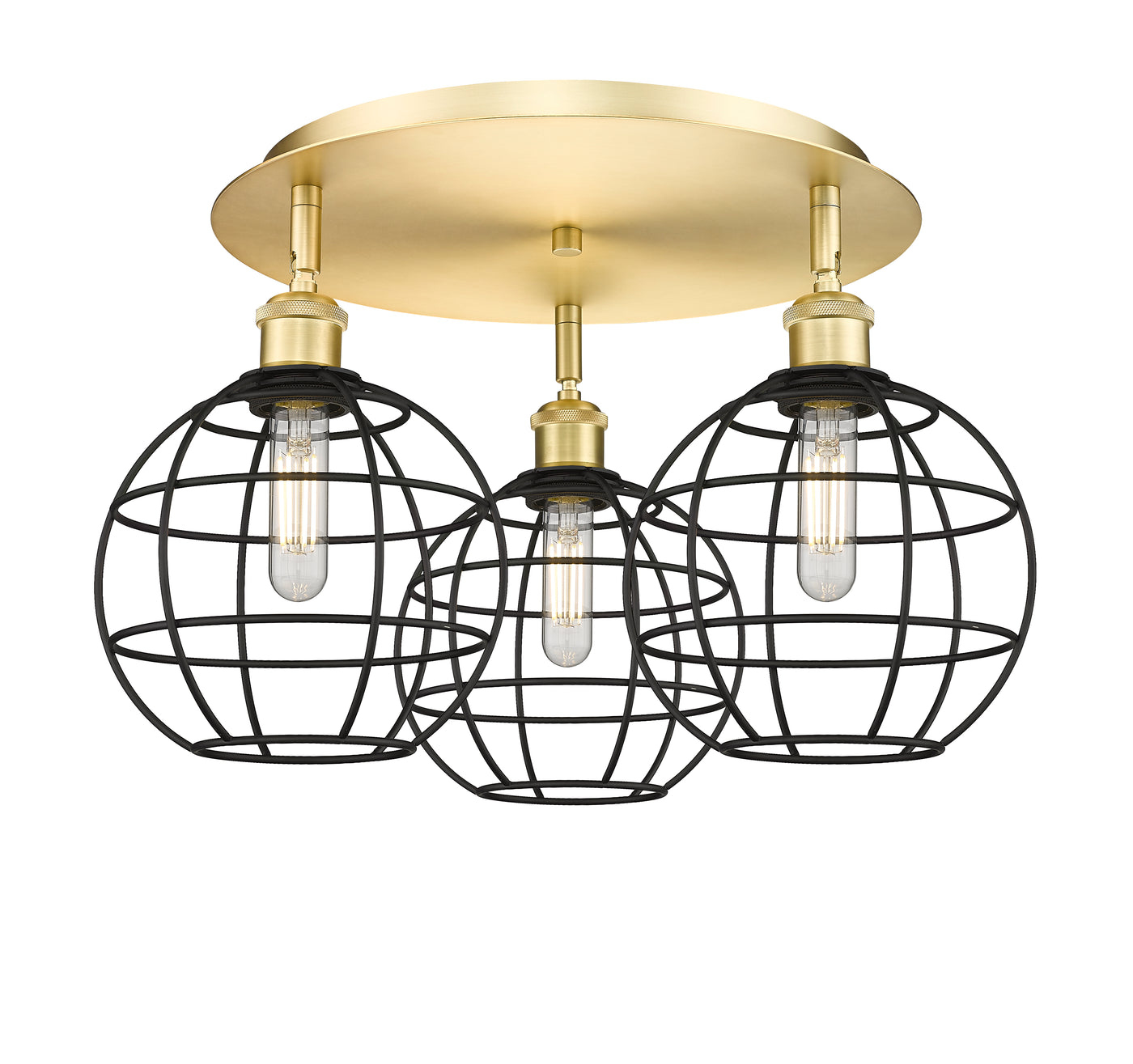 Ballston Semi-Flush Mount Satin Nickel Cast Brass