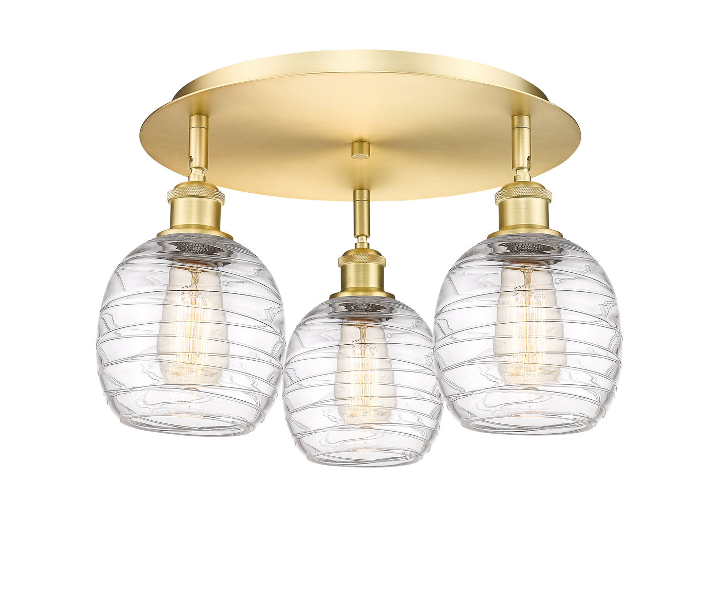 Ballston Semi-Flush Mount Satin Nickel Glass