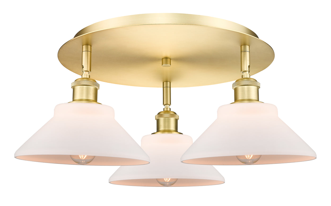 Ballston Semi-Flush Mount Satin Nickel Glass