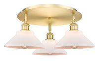 Ballston Semi-Flush Mount Satin Nickel Glass