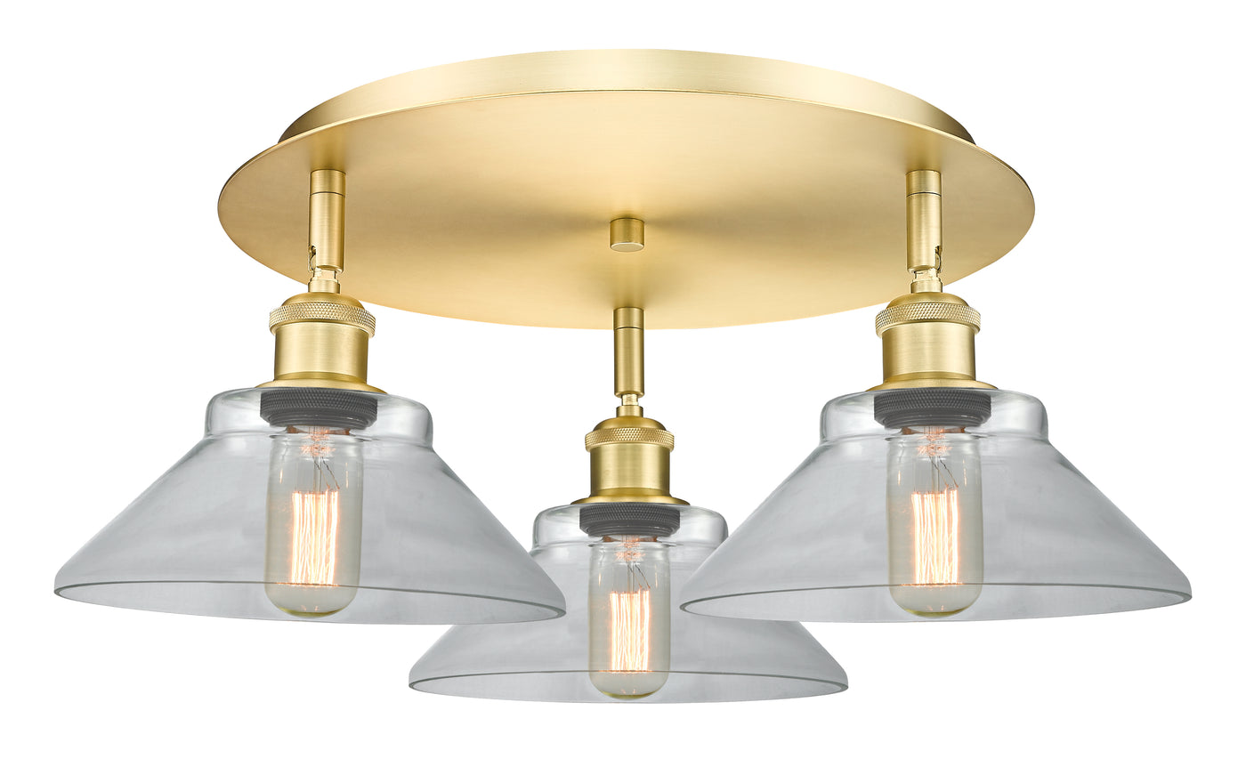 Ballston Semi-Flush Mount Satin Nickel Glass
