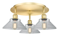 Ballston Semi-Flush Mount Satin Nickel Glass